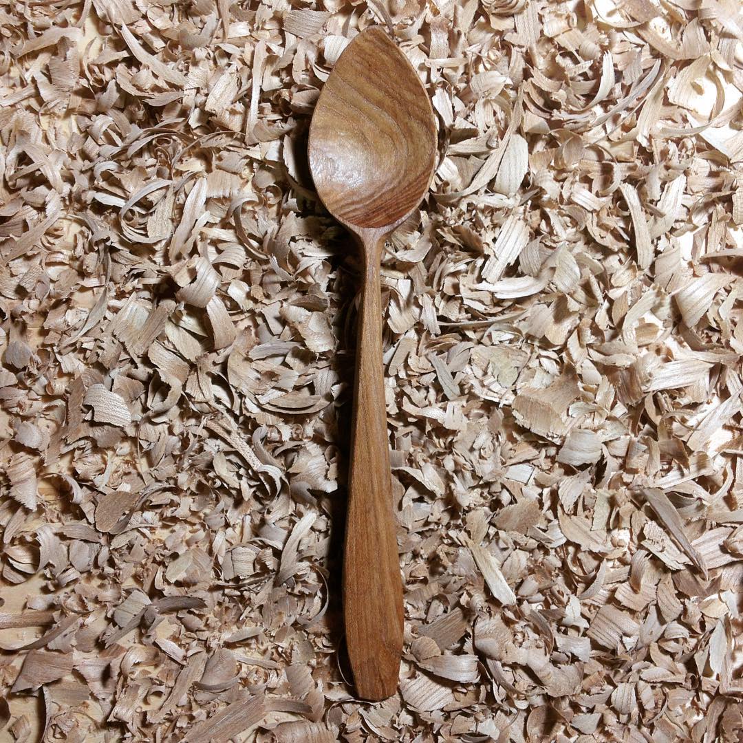 walnut eating spoon